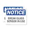 Signmission Glass Break Sensor In Use, 7 in W x Rectangle, Vinyl Decal OS-2PACK-NS-D-57-L-13108 - alternate 1
